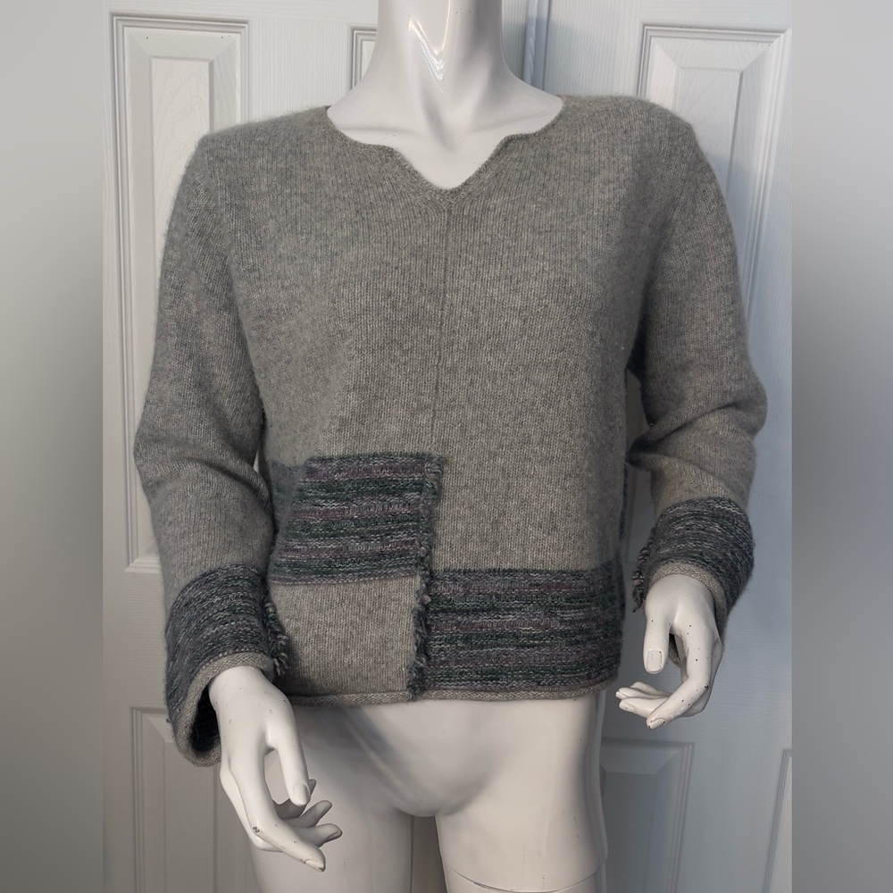 ‼️Lamb wool,Angora Rabbi hair J.Jill Heather Sweater with Textured Accents